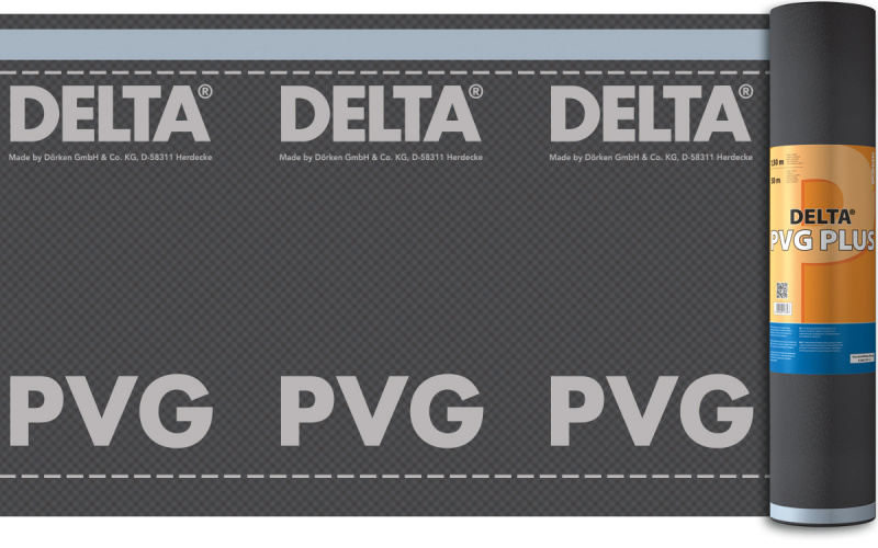 DELTA-PVG PLUS Гидро- и пароизоляционная пленка с двумя зонами проклейки 1,5х50м 75м²