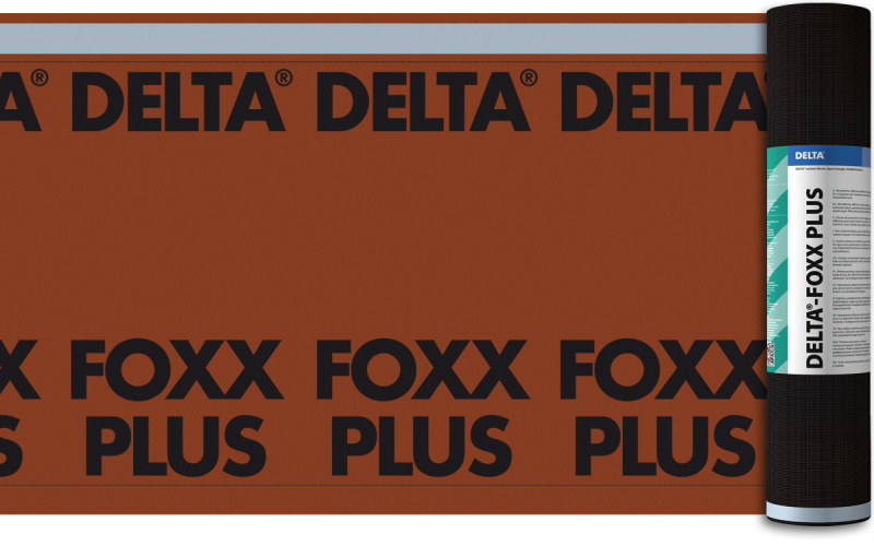 DELTA-FOXX PLUS Диффузионная мембрана для пологих скатов с двумя зонами проклейки 1,5х50м 75м²